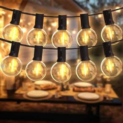 SCORPIO Guirlande Lumineuse, 15m Guinguette Guirlande Lumineuse Extérieures, Led Guirlande Lumière Exterieur Avec 26 Ampoules E12 G40 En Plastique En Plein Air, Ip45 Étanche Guirlande Guinguette Pour Jardin C - Publicité SCORPIO Guirlande Lumineuse, 15m Guinguette Guirlande Lumineuse Extérieures, Led Guirlande Lumière Exterieur Avec 26 Ampoules E12 G40 En Plastique En Plein Air, Ip45 Étanche Guirlande Guinguette Pour Jardin C - Publicité