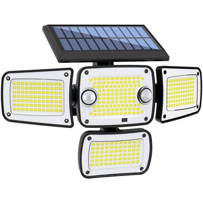 Vision Lampes Solaires D'Extérieur 342 Led, 4 Têtes Avec Détecteur De Mouvement, Projecteurs De Sécurité Alimentés Et Étanches Ip65, Appliques Murales Grand Angle 270° Pour Jardin (1 Paquet) - Publicité Vision Lampes Solaires D'Extérieur 342 Led, 4 Têtes Avec Détecteur De Mouvement, Projecteurs De Sécurité Alimentés Et Étanches Ip65, Appliques Murales Grand Angle 270° Pour Jardin (1 Paquet) - Publicité