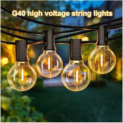 Generic 15m Guirlande Lumineuse Extérieure Led Avec 25 Ampoules E27 G40 En Plastique Ip44 Étanche Guirlande Pour Jardin Cour Patio Noël - Publicité Generic 15m Guirlande Lumineuse Extérieure Led Avec 25 Ampoules E27 G40 En Plastique Ip44 Étanche Guirlande Pour Jardin Cour Patio Noël - Publicité