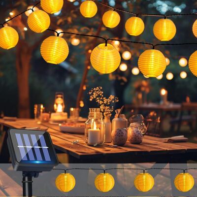 OEM Guirlande Solaire Lanternes Extérieures, 6m 20 Led Lanternes Lampes, Ip65 Étanche, Guinguette Lanterne Solaire 8 Modes, Decorative Pour Jardin, Balcon, Cour, Terrasse, Noël, Fête(blanc Chaud) - Publicité OEM Guirlande Solaire Lanternes Extérieures, 6m 20 Led Lanternes Lampes, Ip65 Étanche, Guinguette Lanterne Solaire 8 Modes, Decorative Pour Jardin, Balcon, Cour, Terrasse, Noël, Fête(blanc Chaud) - Publicité
