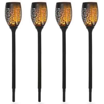 PELTOR Lot De 4 Lampes Solaires D'Extérieur Ip44, Éclairage 6-8 Heures Lumière Chaude, Ø12xh72 Cm Pour Jardin, Terrasse Et Allée, Décoration Économique, Noir - Publicité PELTOR Lot De 4 Lampes Solaires D'Extérieur Ip44, Éclairage 6-8 Heures Lumière Chaude, Ø12xh72 Cm Pour Jardin, Terrasse Et Allée, Décoration Économique, Noir - Publicité