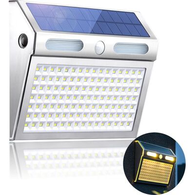 Vision Éclairage Solaire Pour Porte D'Entrée, Applique Murale Solaire Ip65, 112 Led, Blanc Chaud, Détecteur De Mouvement - Publicité Vision Éclairage Solaire Pour Porte D'Entrée, Applique Murale Solaire Ip65, 112 Led, Blanc Chaud, Détecteur De Mouvement - Publicité
