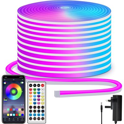 NONAME Bande Lumineuse Led Néon 15m - Télécommande/application - Ip65 Étanche - Bande Led Flexible Rvb 24v - Guirlande Lumineuse Led Néon - Pour La Chambre, La Décoration De Pièce Et Extérieur - Publicité NONAME Bande Lumineuse Led Néon 15m - Télécommande/application - Ip65 Étanche - Bande Led Flexible Rvb 24v - Guirlande Lumineuse Led Néon - Pour La Chambre, La Décoration De Pièce Et Extérieur - Publicité
