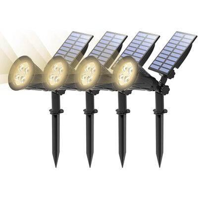 SANS MARQUE 【4 Pack】 Spot Solaire Extérieur Étanche Led Projecteur Éclairage Jardin Décoration Pour Paysage Cour Chemin Allé (4000k) - Publicité SANS MARQUE 【4 Pack】 Spot Solaire Extérieur Étanche Led Projecteur Éclairage Jardin Décoration Pour Paysage Cour Chemin Allé (4000k) - Publicité