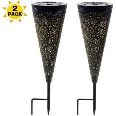 OEM Lampe Solaire À Gazon, Lampadaire, Lampe De Projection Décorative De Cour En Métal Creux En Fer Forgé - Lot De 2 - Publicité OEM Lampe Solaire À Gazon, Lampadaire, Lampe De Projection Décorative De Cour En Métal Creux En Fer Forgé - Lot De 2 - Publicité