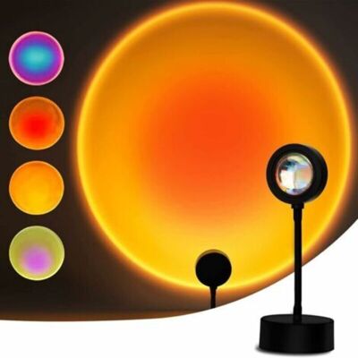 ABCRITAL Sunset Lamp, Projecteur De Coucher De Soleil À Led - 15 Couleurs, Rotation 360°, Ambiance Décorative Pour Chambre - Publicité ABCRITAL Sunset Lamp, Projecteur De Coucher De Soleil À Led - 15 Couleurs, Rotation 360°, Ambiance Décorative Pour Chambre - Publicité