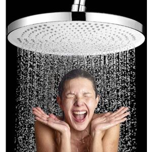 ULISEM 25 Cm Rond Plaque D'Abondance Douche Haute Pression, Grande Douche Fixe, Douche Économe D'Eau, Plaque De Douche Anti-dépôt De Calcaire, Douche Universelle (argent) - Publicité ULISEM 25 Cm Rond Plaque D'Abondance Douche Haute Pression, Grande Douche Fixe, Douche Économe D'Eau, Plaque De Douche Anti-dépôt De Calcaire, Douche Universelle (argent) - Publicité
