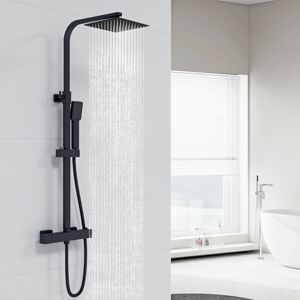 Acezanble Colonne De Douche Thermostatique Ensemble De Douche Corps En Laiton Hauteur Réglable Système De Douche Noir - Publicité Acezanble Colonne De Douche Thermostatique Ensemble De Douche Corps En Laiton Hauteur Réglable Système De Douche Noir - Publicité