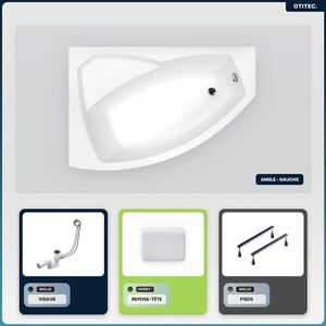 Otitec - Baignoire asymétrique - 170 x 110 cm - Gauche - sans Habillage - avec Pieds - Repose-tête - Vidage Chrome - rima - Publicité Otitec - Baignoire asymétrique - 170 x 110 cm - Gauche - sans Habillage - avec Pieds - Repose-tête - Vidage Chrome - rima - Publicité