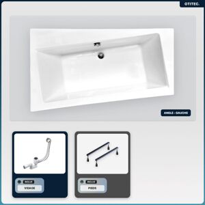 Otitec - Baignoire asymétrique - 170 x 110 cm - Gauche - sans Habillage - avec Pieds - Vidage Chrome - infinity - Publicité Otitec - Baignoire asymétrique - 170 x 110 cm - Gauche - sans Habillage - avec Pieds - Vidage Chrome - infinity - Publicité