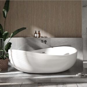 Bernstein - Baignoire îlot Acrylique ovale design 180x110x62cm Blanc brillant + Bonde et trop plein - wave Blanc brillant - Publicité Bernstein - Baignoire îlot Acrylique ovale design 180x110x62cm Blanc brillant + Bonde et trop plein - wave Blanc brillant - Publicité