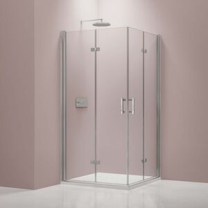 Bernstein - Cabine de douche d'angle 90x80x195cm (LxPxH) verre 8mm, 2 portes pliantes, Profilé chrome - DX213 90 cm, 80 cm - Publicité Bernstein - Cabine de douche d'angle 90x80x195cm (LxPxH) verre 8mm, 2 portes pliantes, Profilé chrome - DX213 90 cm, 80 cm - Publicité