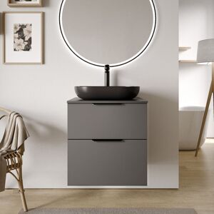 Bernstein - Meuble Sous Vasque Suspendu Anthracite Pour Lavabo À Poser, 2 Tiroirs - 59,8x45,5x62cm - Tim - Couleur Plan Vasque, Couleur Poignées : Anthracite Mat, Noir Mat, Blanc Brillant - Publicité Bernstein - Meuble Sous Vasque Suspendu Anthracite Pour Lavabo À Poser, 2 Tiroirs - 59,8x45,5x62cm - Tim - Couleur Plan Vasque, Couleur Poignées : Anthracite Mat, Noir Mat, Blanc Brillant - Publicité