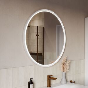 Bernstein - Miroir Rond Salle De Bain Éclairage Led 80cm Cadre Blanc Mat Anti-buée, Capteur De Mouvement - Beldivo Blanc Mat - Publicité Bernstein - Miroir Rond Salle De Bain Éclairage Led 80cm Cadre Blanc Mat Anti-buée, Capteur De Mouvement - Beldivo Blanc Mat - Publicité