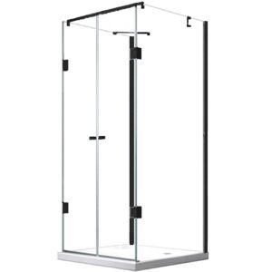 Buylando Emma 75x120x75 Cm H: 195 Cm Cabine De Douche En U Ferrures Noires - Publicité Buylando Emma 75x120x75 Cm H: 195 Cm Cabine De Douche En U Ferrures Noires - Publicité