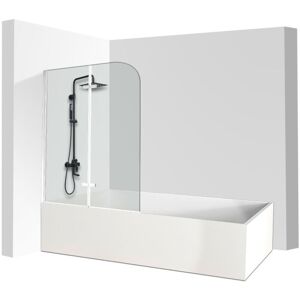 EINFEBEN Pare baignoire Bath screen pivotant Paroi de douche sanitaire pour paroi de baignoire 6mm Nano Repliable glass 2 parties 100x140cm Argent - Publicité EINFEBEN Pare baignoire Bath screen pivotant Paroi de douche sanitaire pour paroi de baignoire 6mm Nano Repliable glass 2 parties 100x140cm Argent - Publicité