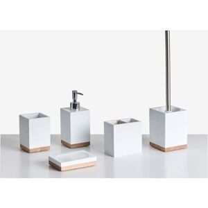 BELIANI Ensemble D'Accessoires De Salle De Bain En Polyrésine 5 Pièces Distributeur De Savon Porte-brosse De Toilette Blanc Tapiche - Publicité BELIANI Ensemble D'Accessoires De Salle De Bain En Polyrésine 5 Pièces Distributeur De Savon Porte-brosse De Toilette Blanc Tapiche - Publicité