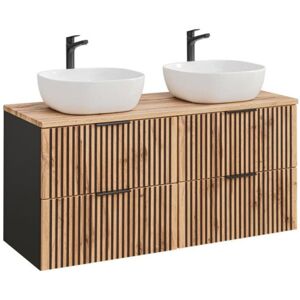 AC-DECO Ensemble meuble double vasques à poser - 120 cm - Sylve Black Wotan - Livraison gratuite - Publicité AC-DECO Ensemble meuble double vasques à poser - 120 cm - Sylve Black Wotan - Livraison gratuite - Publicité