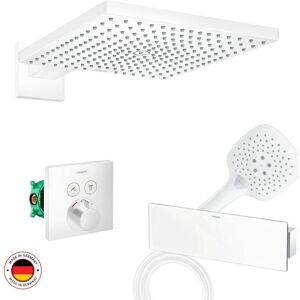 Hansgrohe - Ensemble robinet thermostatique encastré douche blanc mat + accessoires - blanc mat - Publicité