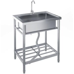 POSTACK Évier En Acier Inoxydable, Évier De Cuisine Sur Pied À Une Cuve, 71 X 51 X 86 Cm, Évier Professionnel Avec Robinets D'Eau Chaude Et Froide, Idéal Pour Buanderie, Cuisine Extérieure, Restauration, Rest - Publicité POSTACK Évier En Acier Inoxydable, Évier De Cuisine Sur Pied À Une Cuve, 71 X 51 X 86 Cm, Évier Professionnel Avec Robinets D'Eau Chaude Et Froide, Idéal Pour Buanderie, Cuisine Extérieure, Restauration, Rest - Publicité