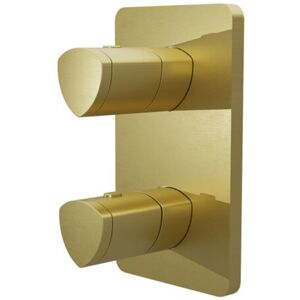 Cristina Ondyna - Facade Externe Profilo Laiton Thermostatique 2 Sorties Or Brosse Xf75296p - Publicité Cristina Ondyna - Facade Externe Profilo Laiton Thermostatique 2 Sorties Or Brosse Xf75296p - Publicité