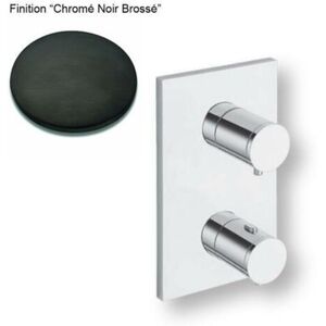 Cristina Ondyna - Facade Externe Quadri Laiton Therm. 2 Sorties Chrome Noir Brosse Xq85275 - Publicité Cristina Ondyna - Facade Externe Quadri Laiton Therm. 2 Sorties Chrome Noir Brosse Xq85275 - Publicité