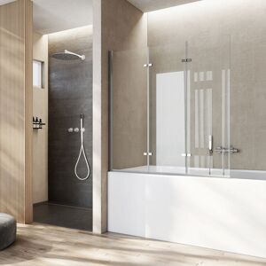 Heilmetz - Pare Baignoire Rabattable 120x140cm Écran De Baignoire Pivotant 3 Volets, Verre Transparent 6 Mm - Publicité Heilmetz - Pare Baignoire Rabattable 120x140cm Écran De Baignoire Pivotant 3 Volets, Verre Transparent 6 Mm - Publicité