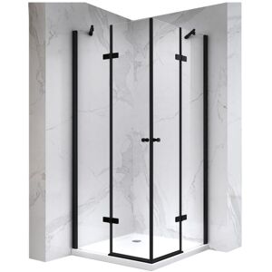 Saniverre - Maya-black Cabine Porte De Douche D'Angle H 180 Cm, 85 X 85 Cm, Verre Transparent - Publicité Saniverre - Maya-black Cabine Porte De Douche D'Angle H 180 Cm, 85 X 85 Cm, Verre Transparent - Publicité