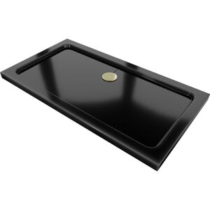 Mexen - Flat Receveur De Douche Rectangulaire Slim 130 X 70 Cm, Noir, Siphon Or - 40707013g - Publicité Mexen - Flat Receveur De Douche Rectangulaire Slim 130 X 70 Cm, Noir, Siphon Or - 40707013g - Publicité