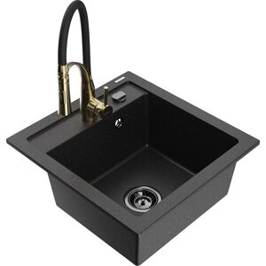 Mexen - Vito Évier En Granit 1 Bac Avec Mitigeur D'Évier Aster, Noir/métallique Argenté- 6503-73-73450-57-b - Publicité Mexen - Vito Évier En Granit 1 Bac Avec Mitigeur D'Évier Aster, Noir/métallique Argenté- 6503-73-73450-57-b - Publicité