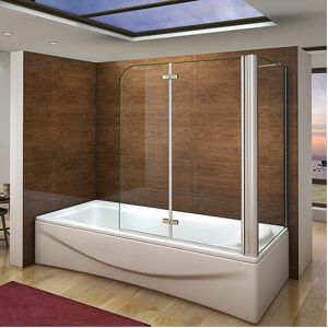 Aica Sanitaire - Pare baignoire 120x140cm en verre anticalcaire pivotante à 180degré et une paroi de douche en 70x140cm - Publicité Aica Sanitaire - Pare baignoire 120x140cm en verre anticalcaire pivotante à 180degré et une paroi de douche en 70x140cm - Publicité