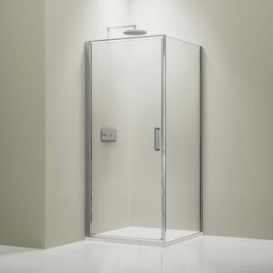 Bernstein - Paroi de douche d'angle en verre véritable nano de 8mm NT416 - en option : couleur des profilés et dimensions Chrome, 80 cm, 90 cm - Publicité Bernstein - Paroi de douche d'angle en verre véritable nano de 8mm NT416 - en option : couleur des profilés et dimensions Chrome, 80 cm, 90 cm - Publicité