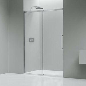 Paroi de douche en niche verre transparent nano 8mm, porte coulissante - Profilé alu Chrome 25mm - DX906 flex - h. 195cm - 1400mm - Bernstein - Publicité Paroi de douche en niche verre transparent nano 8mm, porte coulissante - Profilé alu Chrome 25mm - DX906 flex - h. 195cm - 1400mm - Bernstein - Publicité