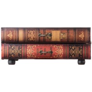 Mobili Rebecca - Rebecca Mobili Coffre-Fort Livre Etui Rangement 2 Tiroirs Bois Marron 13x30x21 - Publicité