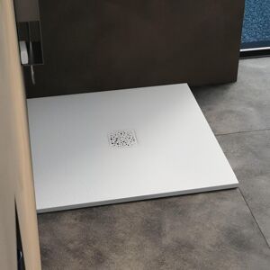 Kinedo - Receveur Kinemoon Style Texture Pierre Lunaire Blanc 100x100 Bonde Centrale Rd758 - Publicité Kinedo - Receveur Kinemoon Style Texture Pierre Lunaire Blanc 100x100 Bonde Centrale Rd758 - Publicité