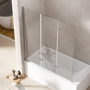 S'Afielina - Pare-baignoire Relevable En Verre De Sécurité Trempé (esg) De 6 Mm, Paroi De Baignoire À 3 Volets En Verre Transparent, Profilé En Aluminium Argenté, 120 X 140 Cm - Publicité S'Afielina - Pare-baignoire Relevable En Verre De Sécurité Trempé (esg) De 6 Mm, Paroi De Baignoire À 3 Volets En Verre Transparent, Profilé En Aluminium Argenté, 120 X 140 Cm - Publicité
