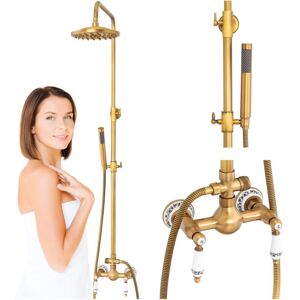 DESCONOCIDO Silla Élégant Colonne De Douche Retro Paloma Avec Mitigeur Extérieur Système De Douche, Laiton Vieilli - Publicité DESCONOCIDO Silla Élégant Colonne De Douche Retro Paloma Avec Mitigeur Extérieur Système De Douche, Laiton Vieilli - Publicité