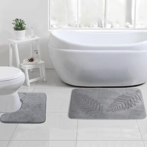 Lot De 2 Tapis De Bain Absorbants Et Antidérapants - Pour Douche, Baignoire Et Toilettes - Gris Clair - 50 X 80 Cm - En Forme De U - 40 X 50 Cm - Sollbry - Publicité Lot De 2 Tapis De Bain Absorbants Et Antidérapants - Pour Douche, Baignoire Et Toilettes - Gris Clair - 50 X 80 Cm - En Forme De U - 40 X 50 Cm - Sollbry - Publicité