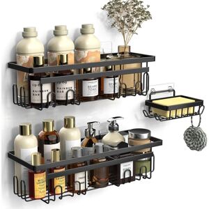 Cyslmuk - Support De Salle De Bain, 3 Pièces, Support De Douche, Meuble De Rangement De Douche Avec Crochets (noir) - Publicité Cyslmuk - Support De Salle De Bain, 3 Pièces, Support De Douche, Meuble De Rangement De Douche Avec Crochets (noir) - Publicité