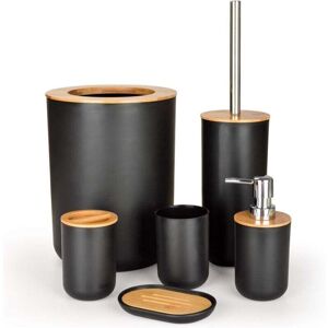 6 Pcs Ensemble D'Accessoires De Salle De Bain En Bambou, Ensemble D'Accessoires De Salle De Bain, Bouteilles De Lotion, Porte-brosse À Dents, Tasse À Dents, Porte-savon, Brosse De Toilette, Poubel - Zvd - Publicité 6 Pcs Ensemble D'Accessoires De Salle De Bain En Bambou, Ensemble D'Accessoires De Salle De Bain, Bouteilles De Lotion, Porte-brosse À Dents, Tasse À Dents, Porte-savon, Brosse De Toilette, Poubel - Zvd - Publicité