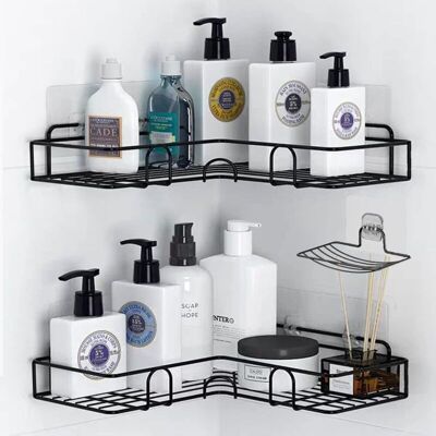MOXIE Ensemble De 2 Supports De Douche, Support De Rangement Pour Salle De Bain, Support De Douche Suspendu Avec Crochets/porte-savon, Support De Douche Sans Perçage, Support De Salle De Bain, Rangement De - Publicité MOXIE Ensemble De 2 Supports De Douche, Support De Rangement Pour Salle De Bain, Support De Douche Suspendu Avec Crochets/porte-savon, Support De Douche Sans Perçage, Support De Salle De Bain, Rangement De - Publicité