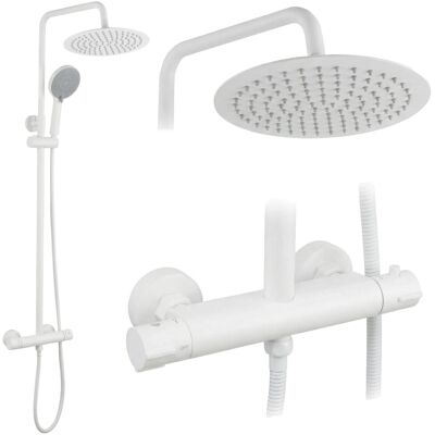 Ensemble De Douche Sans Bec Avec Thermostat Rea Lungo White - Publicité Ensemble De Douche Sans Bec Avec Thermostat Rea Lungo White - Publicité
