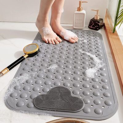 Melissa Tapis De Bain Antidérapant Tapis De Douche Avec Massage Des Pieds, Respectueux De L'Environnement En Pvc Anti-moisissure Tapis De Baignoire De Salle De Bain Tapis De Bain De Massage Au Sol Avec Ventou - Publicité Melissa Tapis De Bain Antidérapant Tapis De Douche Avec Massage Des Pieds, Respectueux De L'Environnement En Pvc Anti-moisissure Tapis De Baignoire De Salle De Bain Tapis De Bain De Massage Au Sol Avec Ventou - Publicité