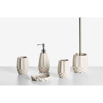 BELIANI Ensemble D'Accessoires De Salle De Bain En Polyrésine 5 Pièces Distributeur De Savon Porte-brosse À Dents Brosse Toilette Beige Samiria - Publicité BELIANI Ensemble D'Accessoires De Salle De Bain En Polyrésine 5 Pièces Distributeur De Savon Porte-brosse À Dents Brosse Toilette Beige Samiria - Publicité