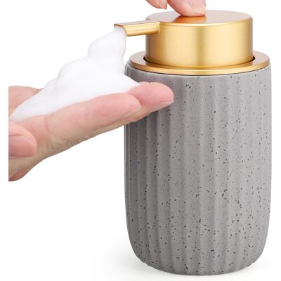 GRASSLIN Distributeur Savon Mousse, 320ml Pousse Mousse Distributeur, Flacon Céramique Avec Grande Tête De Pompe, Accessoires Salle De Bain (gris)'gris - Or - Mousse 320ml'gris - Or - Mousse'320ml - Publicité GRASSLIN Distributeur Savon Mousse, 320ml Pousse Mousse Distributeur, Flacon Céramique Avec Grande Tête De Pompe, Accessoires Salle De Bain (gris)'gris - Or - Mousse 320ml'gris - Or - Mousse'320ml - Publicité