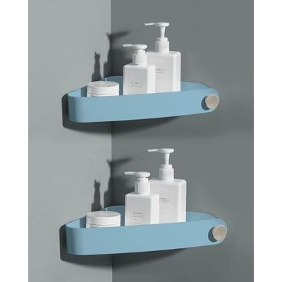 Zanussi 2 Pièces Plastique Etagere Douche Sans Percage, Rangement Et Organisation De La Salle De Bain, Porte Savon Douche, Etagere Salle De Bain, Comprend 6 Autocollants Adhésifs, Bleu Ciel - Publicité Zanussi 2 Pièces Plastique Etagere Douche Sans Percage, Rangement Et Organisation De La Salle De Bain, Porte Savon Douche, Etagere Salle De Bain, Comprend 6 Autocollants Adhésifs, Bleu Ciel - Publicité
