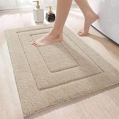 PELTOR Tapis De Salle De Bain Antidérapant Beige, 40x60 Cm, Microfibre, Doux Et Absorbant, Lavable En Machine, Tapis De Douche Extra Épais - Publicité PELTOR Tapis De Salle De Bain Antidérapant Beige, 40x60 Cm, Microfibre, Doux Et Absorbant, Lavable En Machine, Tapis De Douche Extra Épais - Publicité