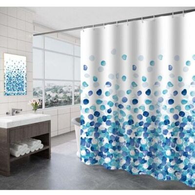 ABYSSE Rideau De Douche 180 X 200 Cm, Rideau De Douche Anti Moisissure Antibactérien Et Inodore Rideau De Bain Avec 12 Anneaux Et Ourlet Lesté, Motif Pétales Bleus - Publicité ABYSSE Rideau De Douche 180 X 200 Cm, Rideau De Douche Anti Moisissure Antibactérien Et Inodore Rideau De Bain Avec 12 Anneaux Et Ourlet Lesté, Motif Pétales Bleus - Publicité
