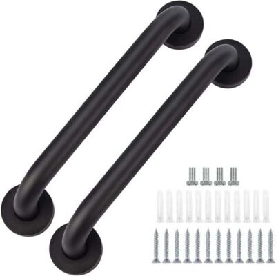 ABYSSE Lot De 2 Barres D'Appui De Salle De Bain En Acier Inoxydable Noir, 30 Cm, Adaptées Pour Baignoire, Wc, Cuisine, Douche - Publicité ABYSSE Lot De 2 Barres D'Appui De Salle De Bain En Acier Inoxydable Noir, 30 Cm, Adaptées Pour Baignoire, Wc, Cuisine, Douche - Publicité