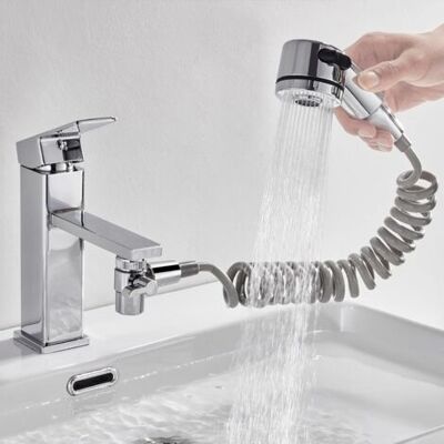 ABYSSE Douchette Universelle Facile Pour Lavabo, Douchette Pour Douche, Siphon De Cuisine, Facile À Installer, Fixation Avec Bioadhésif, Pratique Et Compact - Publicité ABYSSE Douchette Universelle Facile Pour Lavabo, Douchette Pour Douche, Siphon De Cuisine, Facile À Installer, Fixation Avec Bioadhésif, Pratique Et Compact - Publicité